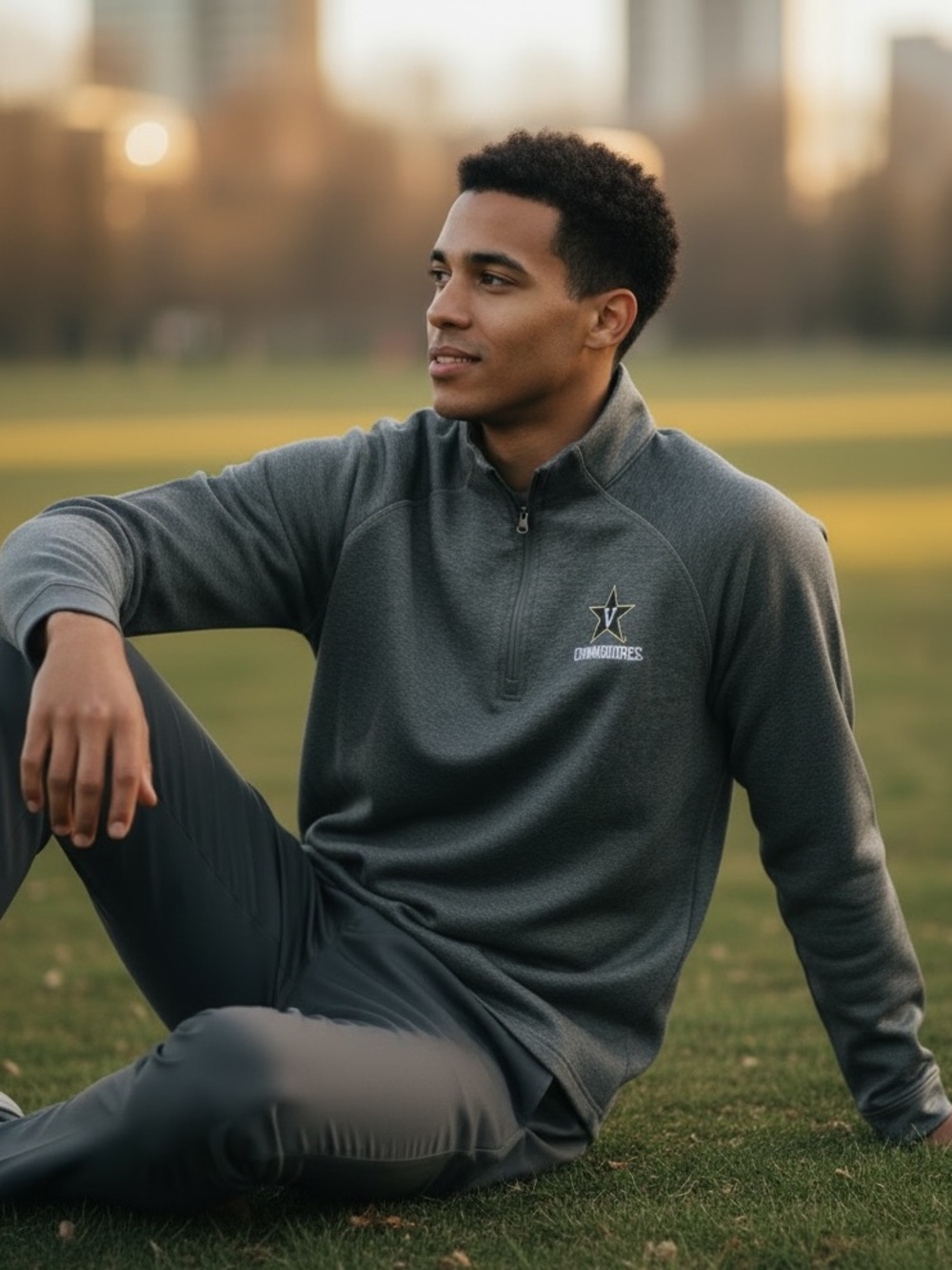 Vanderbilt Commodores NCAA Men's Quarter-Zip Pullover Jacket - Heather Gray (L)